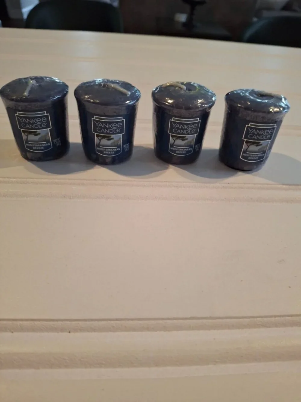 Lot of 4 Yankee Candle Mediterranean Breeze Votive Sampler Candles New